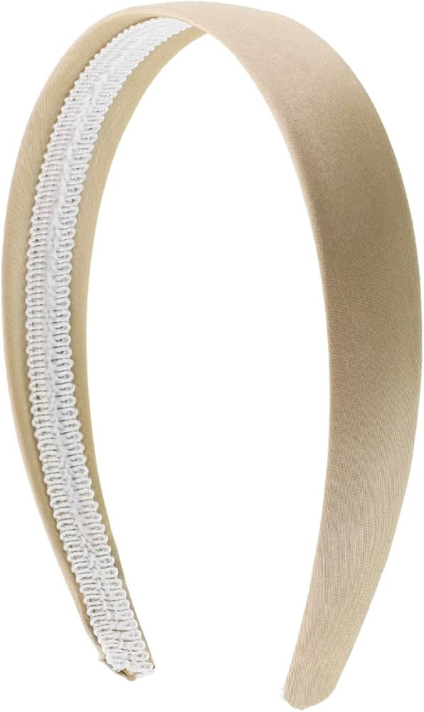 Motique Accessories 1 Inch Satin Hard Headband for Women and Girls (Champagne) | Amazon (US)