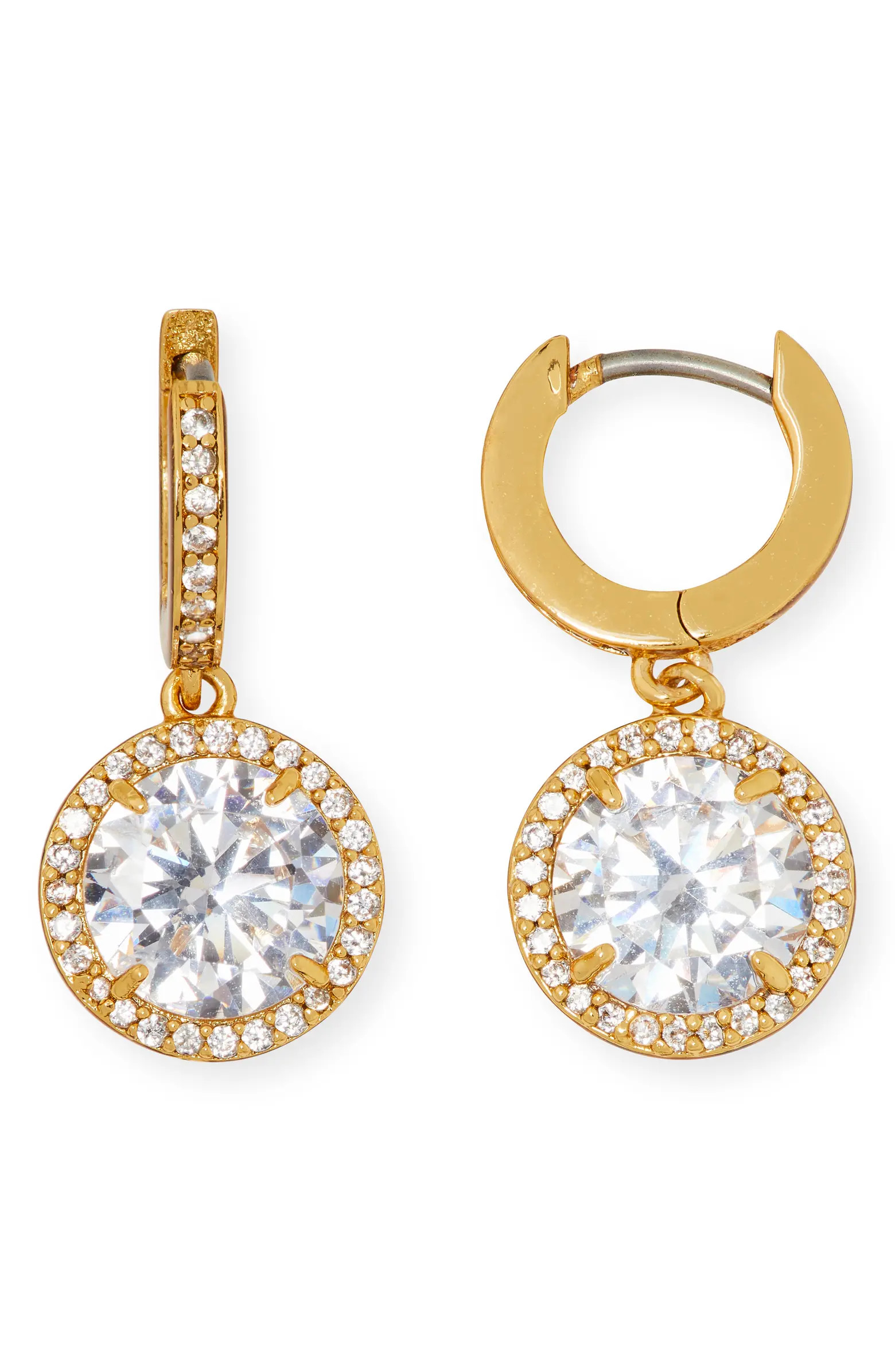 something sparkly cubic zirconia drop huggie hoop earrings | Nordstrom