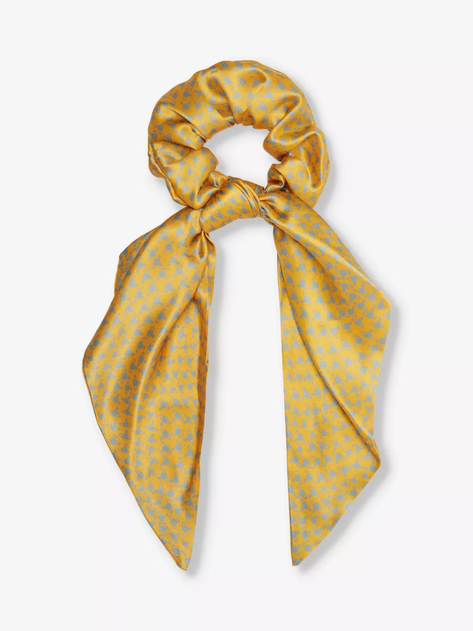 Hilma orb-logo silk-satin scrunchie | Selfridges