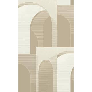 Beige Art Deco Inspired Geometric Printed Non-Woven Paper Non Pasted Textured Wallpaper 57 sq. ft. | The Home Depot