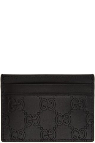 Black Leather GG Card Holder | SSENSE