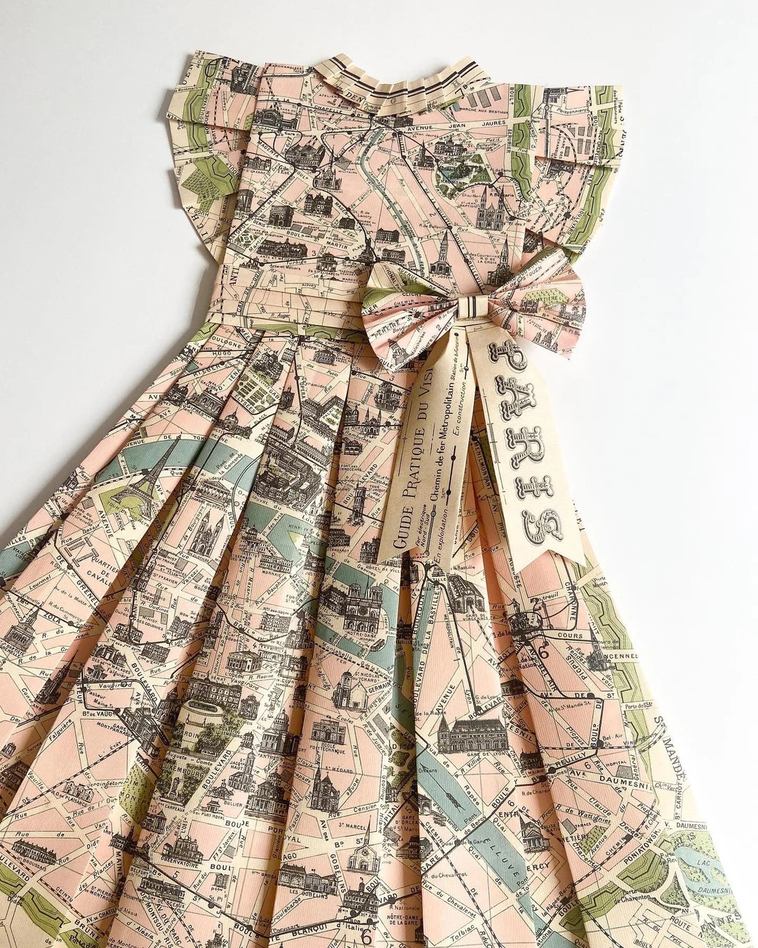 Paper Dress- Vintage Paris Map Dress - Etsy | Etsy (US)