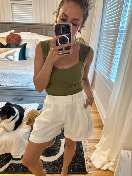 Summer Linen shorts (go tts or one size down) wearing a 2…love the length and front closure! Makes it feel way more high end and only $22!

#LTKunder50 #LTKtravel #LTKsalealert