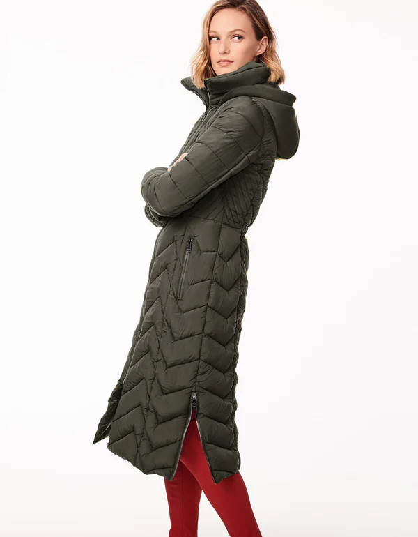 Chevron City Long Puffer Coat | Bernardo Fashions