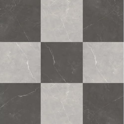Sophia Checkerboard 12" x 12" Porcelain Marble-Look Floor Tile (33.44 Sq. Ft. / Case) (Black and Grey) | Amazon (US)
