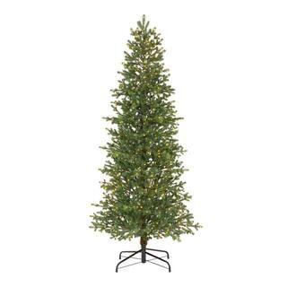 Home Decorators Collection 7 ft Elegant Grand Fir Slim LED Pre-Lit Artificial Christmas Tree with... | The Home Depot