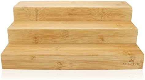 RoyalHouse Bamboo Expandable Spice Rack Organizer 3-Tier Kitchen Cabinet Space Space Saver Counte... | Amazon (US)