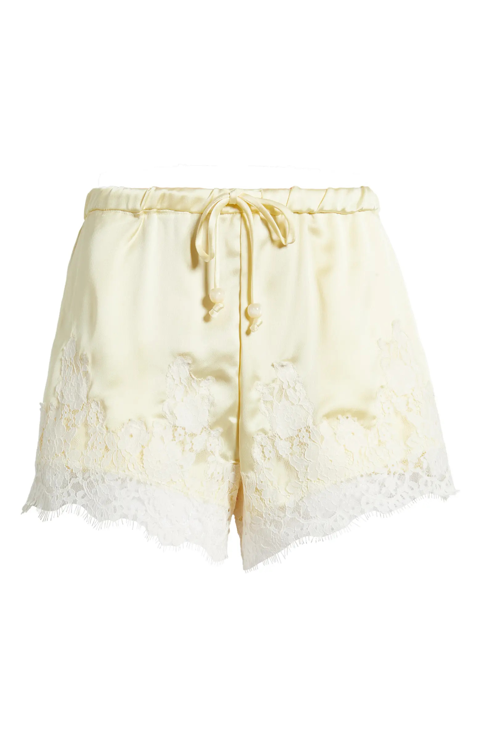 KITTENISH Lace Trim Satin Shorts | Nordstrom | Nordstrom