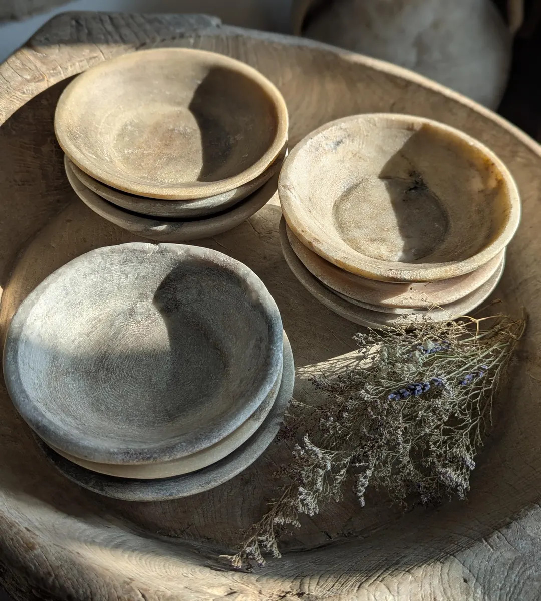 Small vintage marble stone dish/ Grey neutral tones vintage catch-all stone dish | Etsy (US)