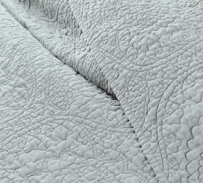 Belgian Flax Linen Floral Stitch Quilt & Shams | Pottery Barn (US)