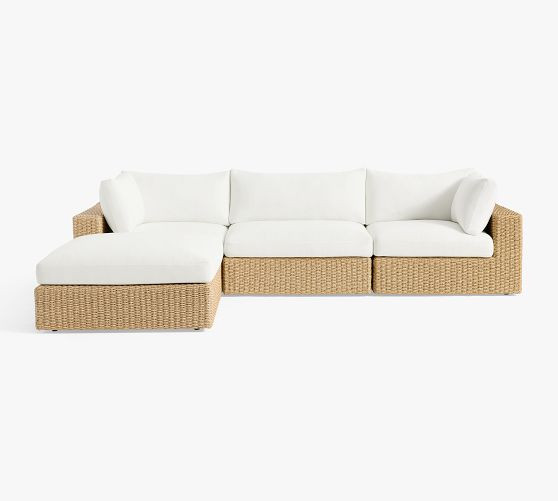 Kostas Wicker 4-Piece Outdoor Sectional (129") | Pottery Barn (US)
