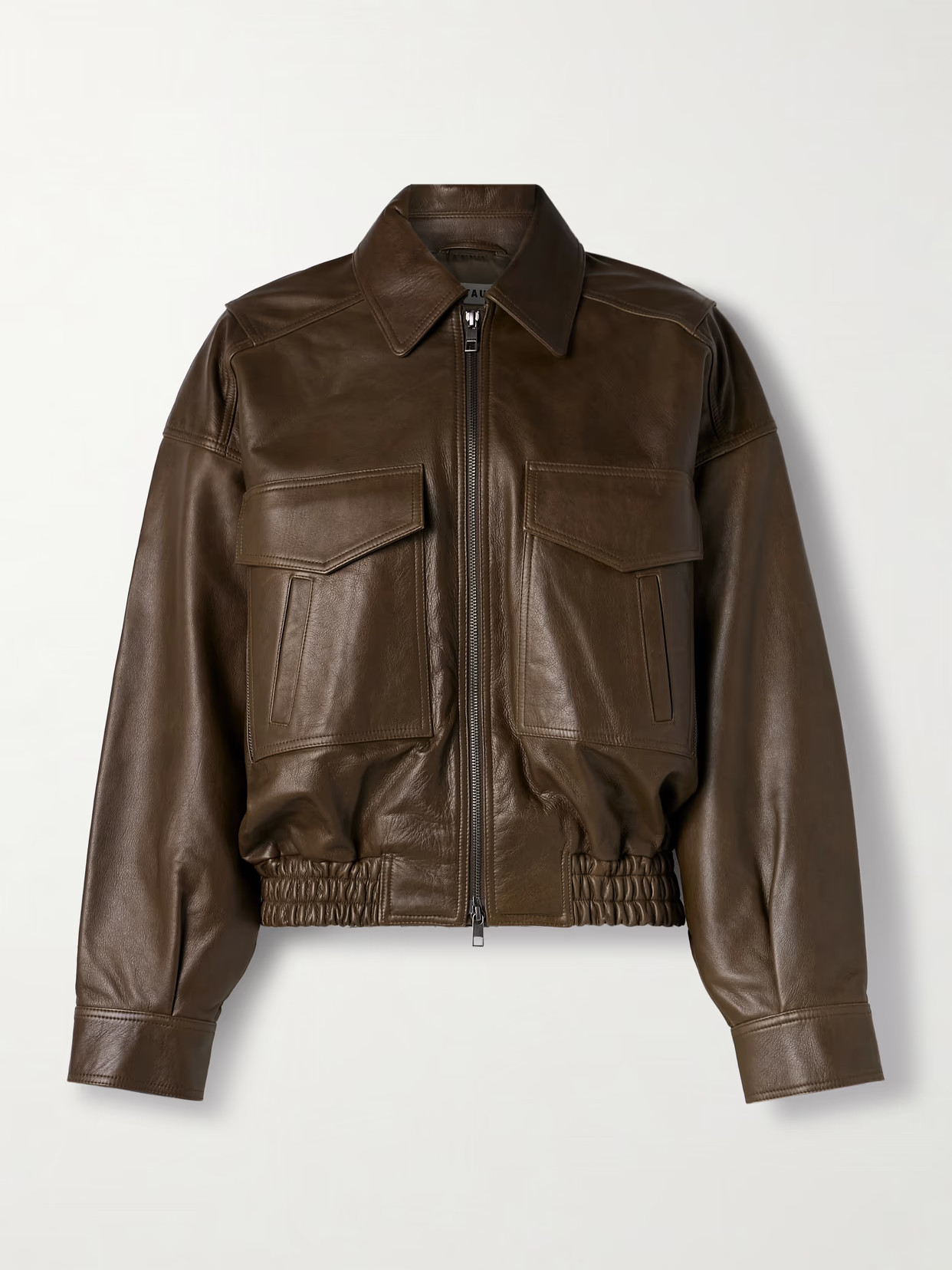 STAUD - Eugene Leather Jacket - Brown | NET-A-PORTER (US)