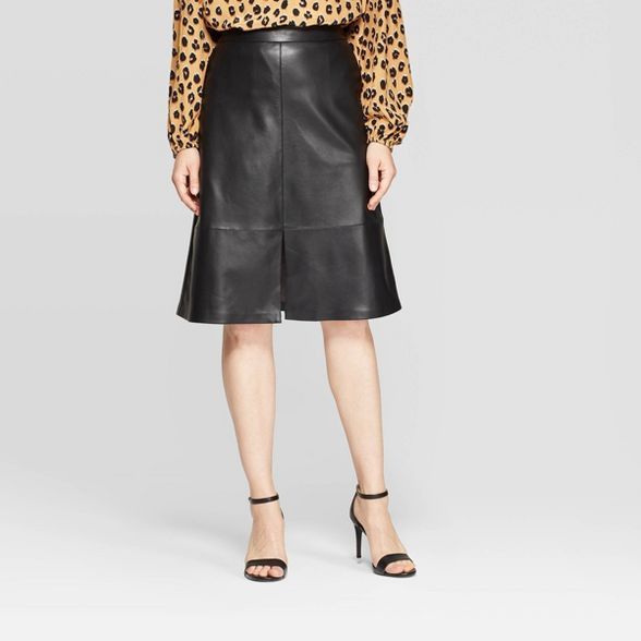 Women's High-Rise A Line Faux Leather Skirt - A New Day™ | Target