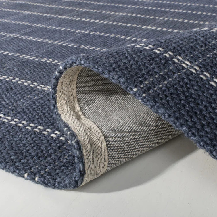 Tamworth Lauren Ralph Lauren Hand Woven Wool/Viscose Plaid Rug in Navy | Wayfair North America