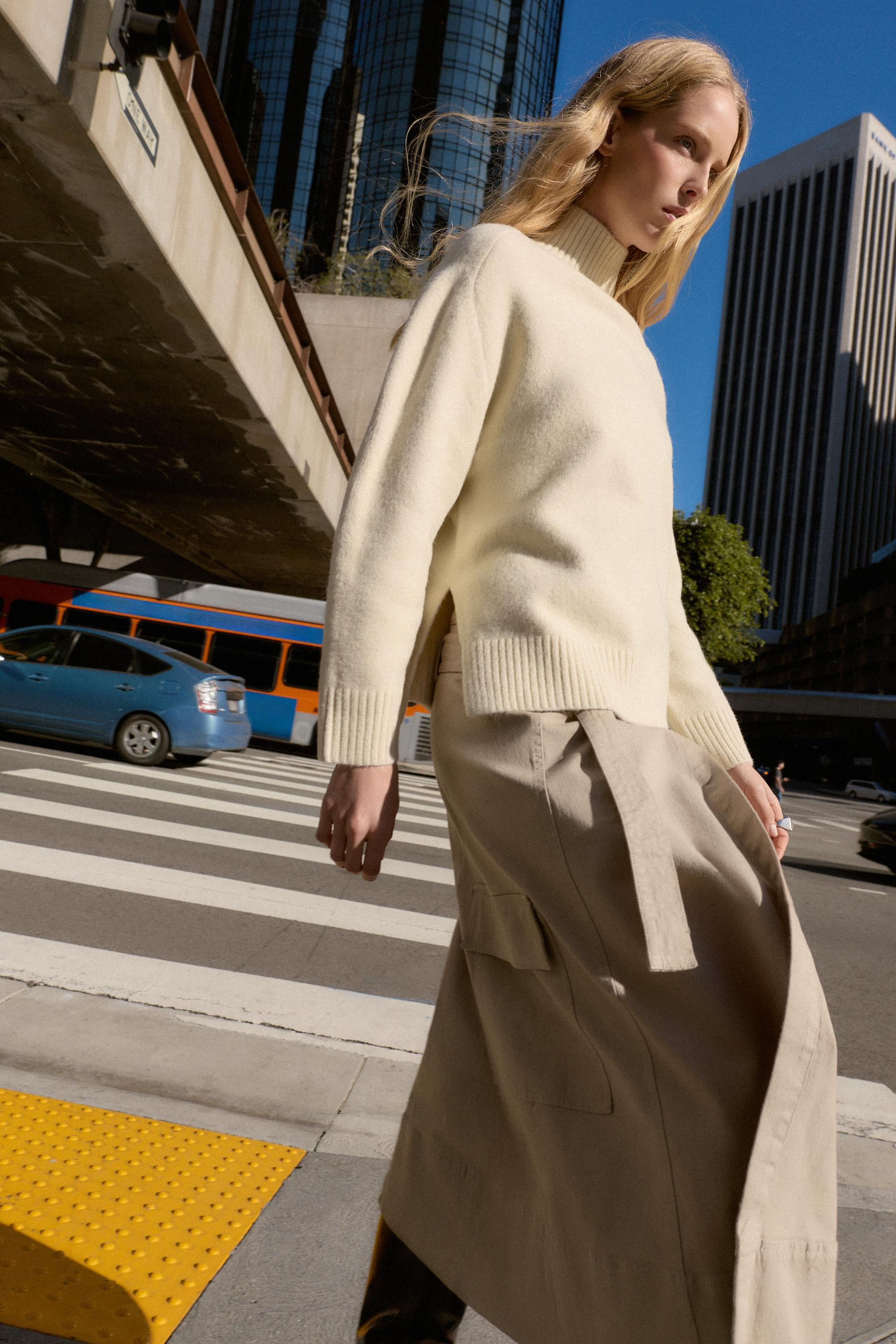 PLAIN KNIT HIGH NECK JUMPER | Zara UK