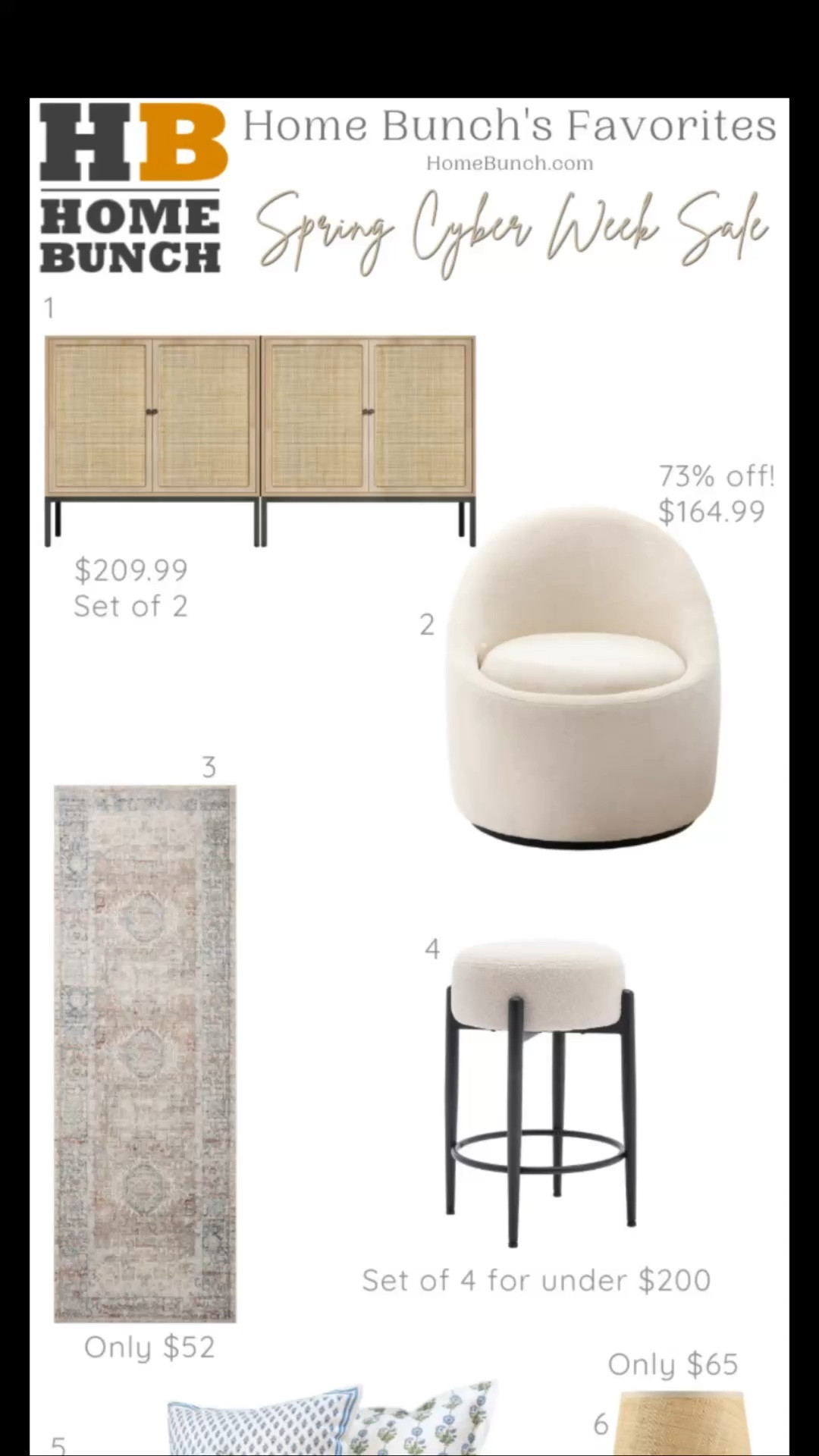 Spring Cyber Week is here and these deals are too good not to share 🤍

I found 8 beautiful pieces that are not only on major sale (up to 73% off!) but also timeless and easy to style in any home. From a stunning sideboard set under $210 to cozy rugs, counter stools, and a swivel chair perfect for small spaces—these are pieces I truly love.

I always take the time to find the best options so you don’t have to 🤍

👉 Shop everything here:
https://www.homebunch.com/spring-cyber-week-roundup-home-finds-im-loving/

Save this for later—these deals won’t last!#LTKSale #LTKFinds #HomeDeals #InteriorDesignFinds #NeutralHome #AffordableDecor #HomeInspo #SpringDecor #HomeBunch

#LTKHome #LTKHome #LTKmomlife #LTKSaleAlert