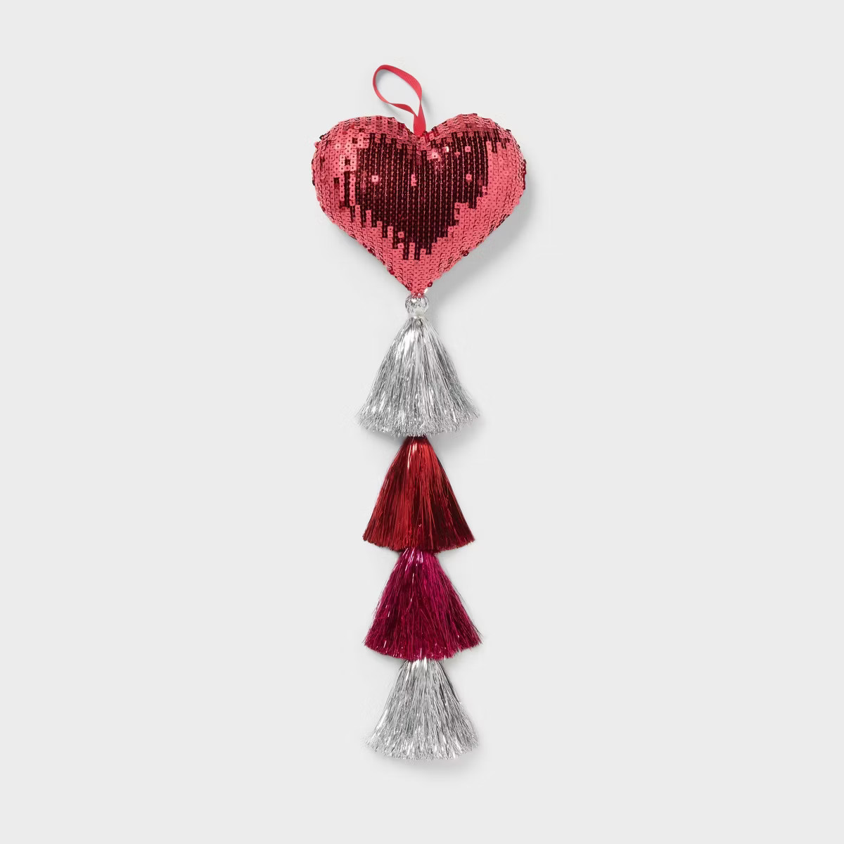 Valentine's Day Hanging Stuffed Heart with Lurex Tassel Decor - Spritz™ | Target