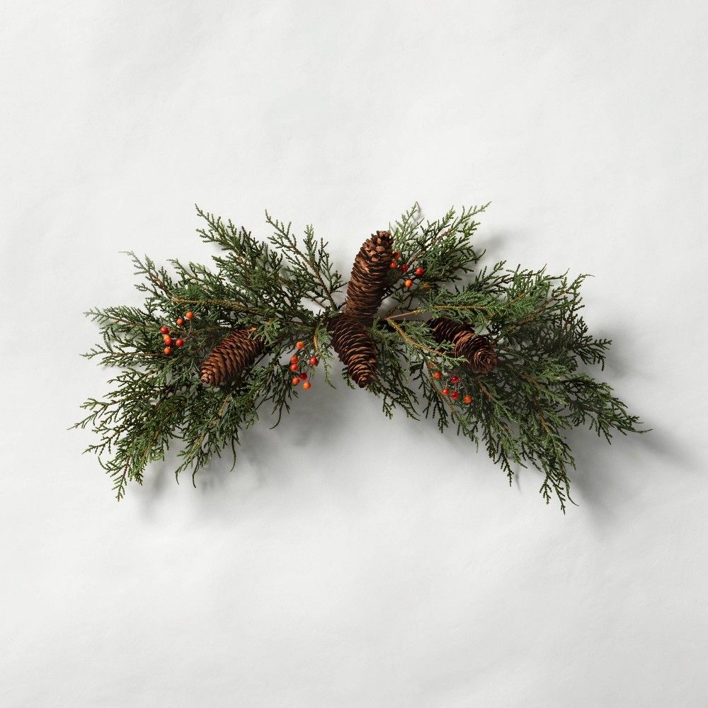 20"" Faux Cedar Swag with Berries and Pinecones - Hearth & Hand with Magnolia | Target