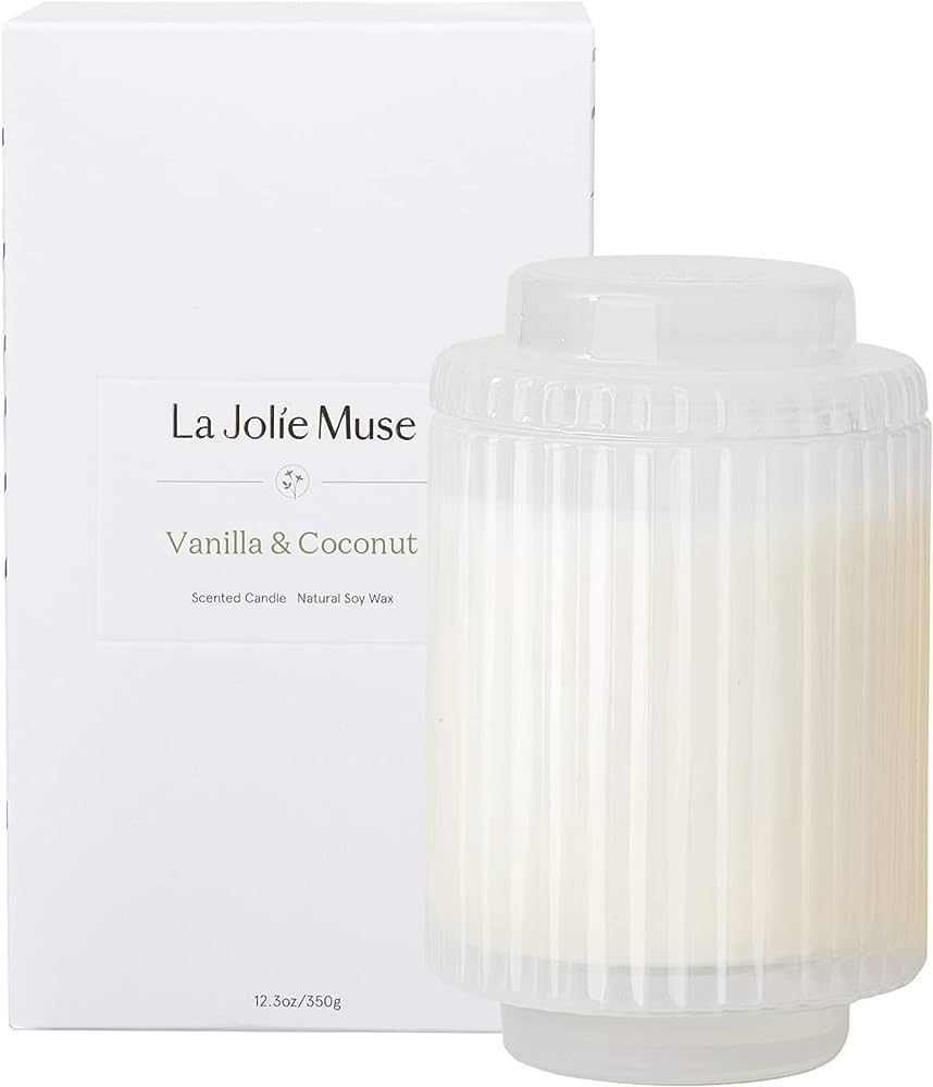 LA JOLIE MUSE Vanilla & Coconut Scented Candles, Candles Gifts for Women, Natural Soy Wax Candles... | Amazon (US)