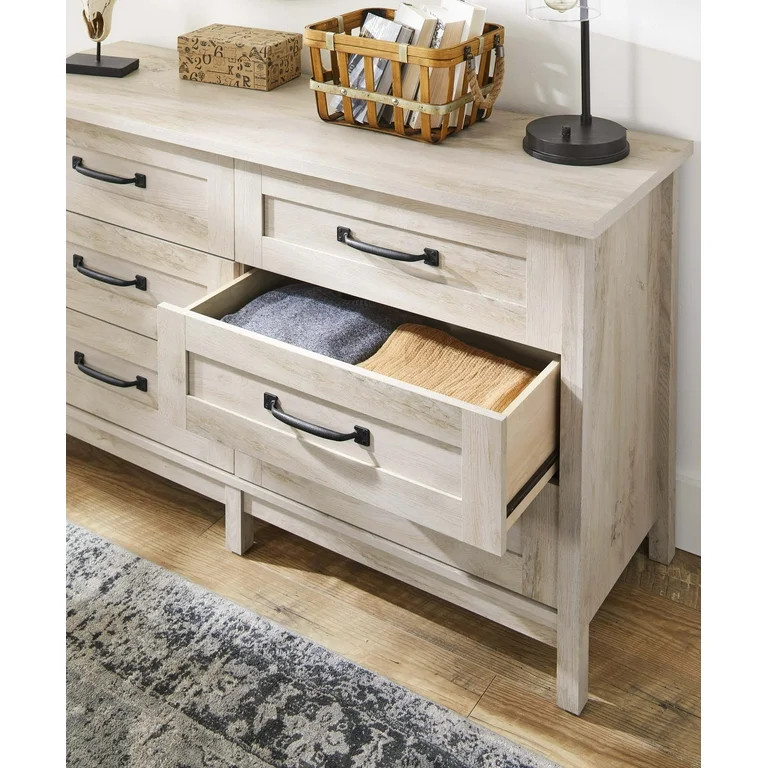 Better Homes & Gardens Modern Farmhouse 6-Drawer Dresser, Rustic White Finish - Walmart.com | Walmart (US)