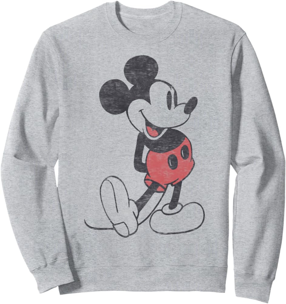 Disney Mickey & Friends Mickey Mouse Vintage Portrait Sweatshirt, Grey, Small | Amazon (US)