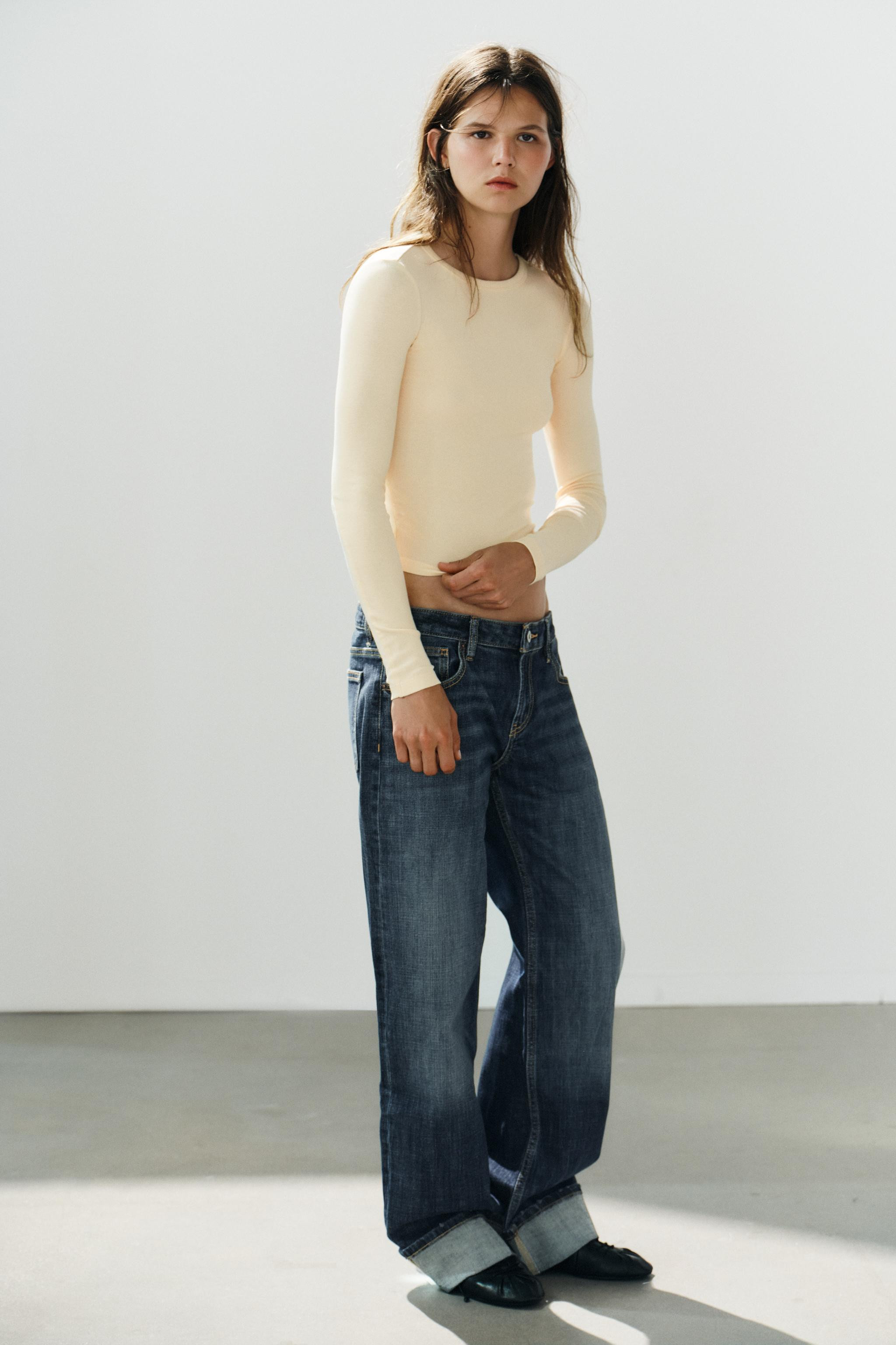 COTTON LONG SLEEVE T-SHIRT | Zara UK