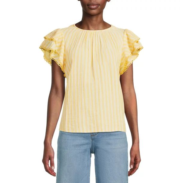 Time and Tru Women's Ruffle Top | Walmart (US)