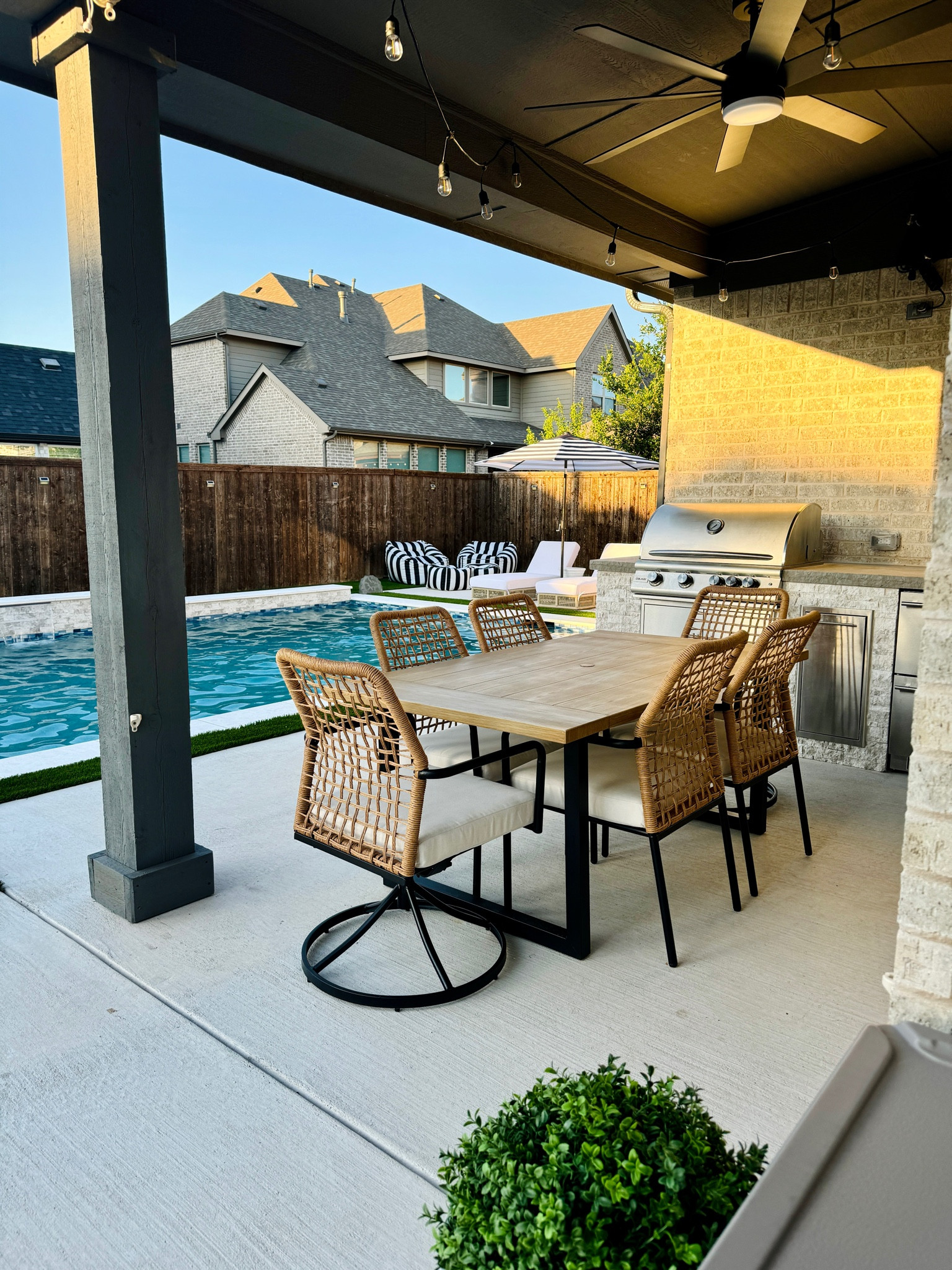 Loving our new outdoor furniture!  I went for resort feel on a budget. #outdoortable #outdoordining #patio #outdoorliving #lowes #homedepot #walmart #amazonfinds

#LTKHome #LTKxWalmart #LTKSeasonal