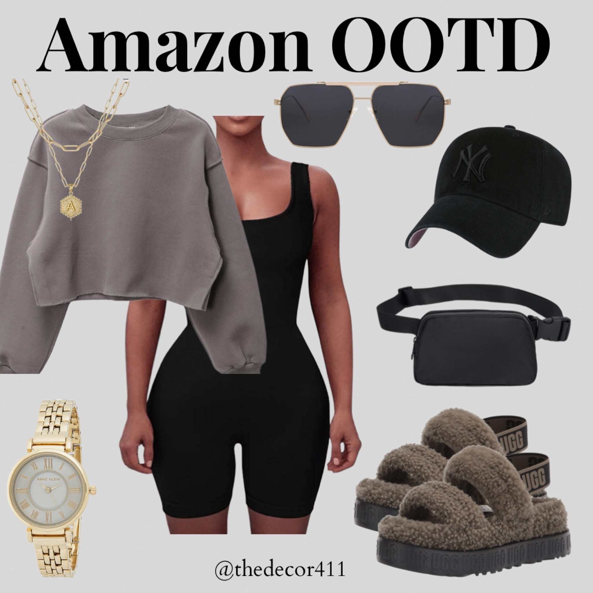 Amazon OOTD
One piece body suit, one piece black romper, ball cap, LA cap, baseball cap, sunnies, backpack, necklace, travel fit, casual ootd, casual style, watch, jewelry, gold necklace, loungewear, active wear, uggs, ugh house shoes, belt bag, cropped sweatshirt, fall outfit  

#LTKBacktoSchool 

#LTKtravel #LTKSeasonal #LTKunder100