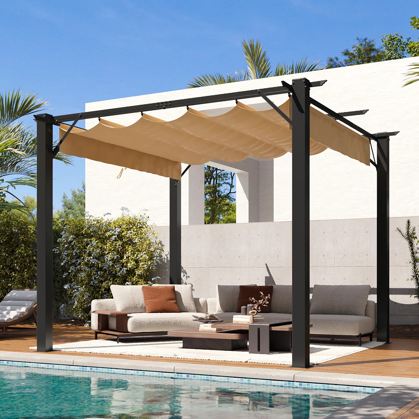 Metal Pergola with Canopy | Wayfair North America