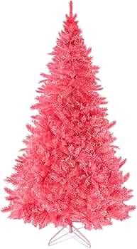 Amazon.com: Prextex 6 Feet Pink Christmas Tree - Premium Artificial Spruce Hinged Pink Christmas ... | Amazon (US)