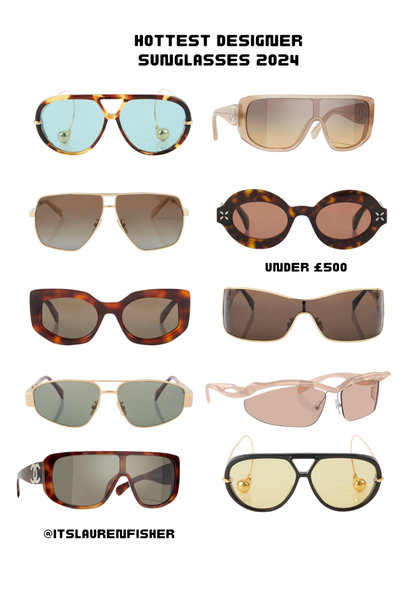 The hottest designer sunglasses 2024 

#giftguide #sunglasses #sunglasses2024 #pradasunglasses #designersunglasses



#LTKstyletip #LTKgiftguide #LTKluxury