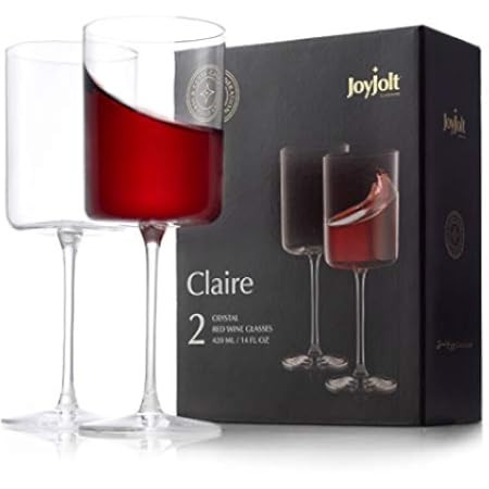 JoyJolt White Wine Glasses – Claire Collection 11.4 Ounce Wine Glasses Set of 2 – Deluxe Crys... | Amazon (US)