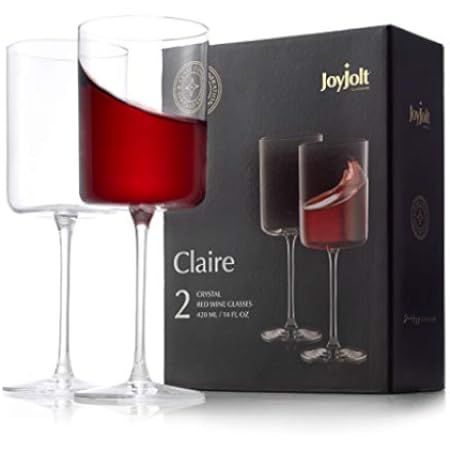 JoyJolt White Wine Glasses – Claire Collection 11.4 Ounce Wine Glasses Set of 2 – Deluxe Crys... | Amazon (US)