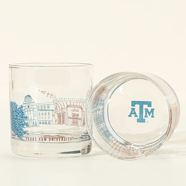 College Cityscape Rocks Glasses - Set of 2 | UncommonGoods