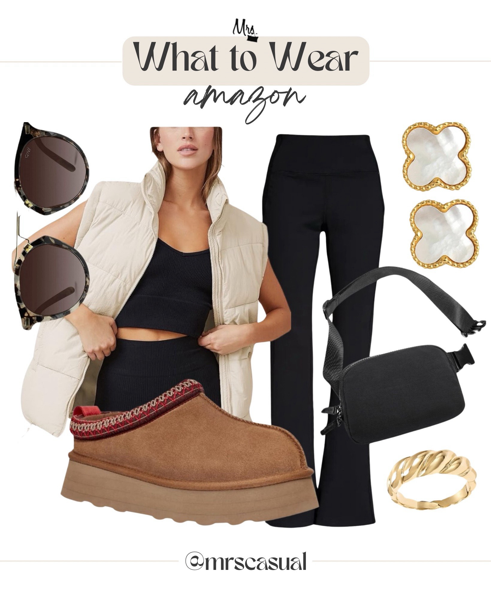 Amazon puffer vest outfit idea. UGG tazz looking slippers

#LTKFindsUnder50 #LTKFindsUnder100 #LTKStyleTip