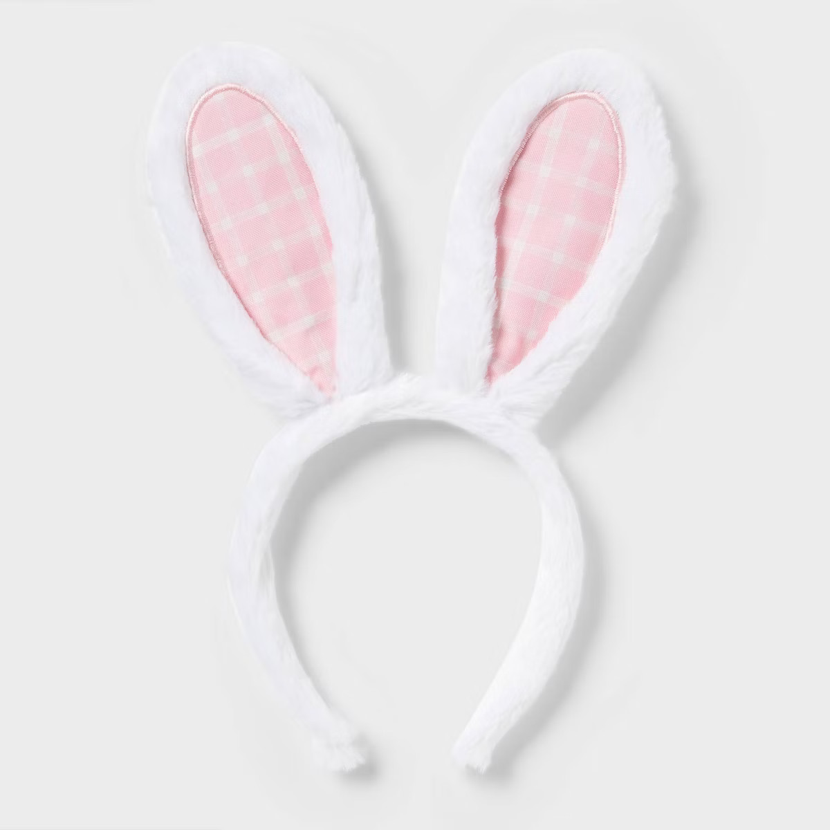 Bunny Ears Easter Headband White Pink Gingham - Spritz™ | Target