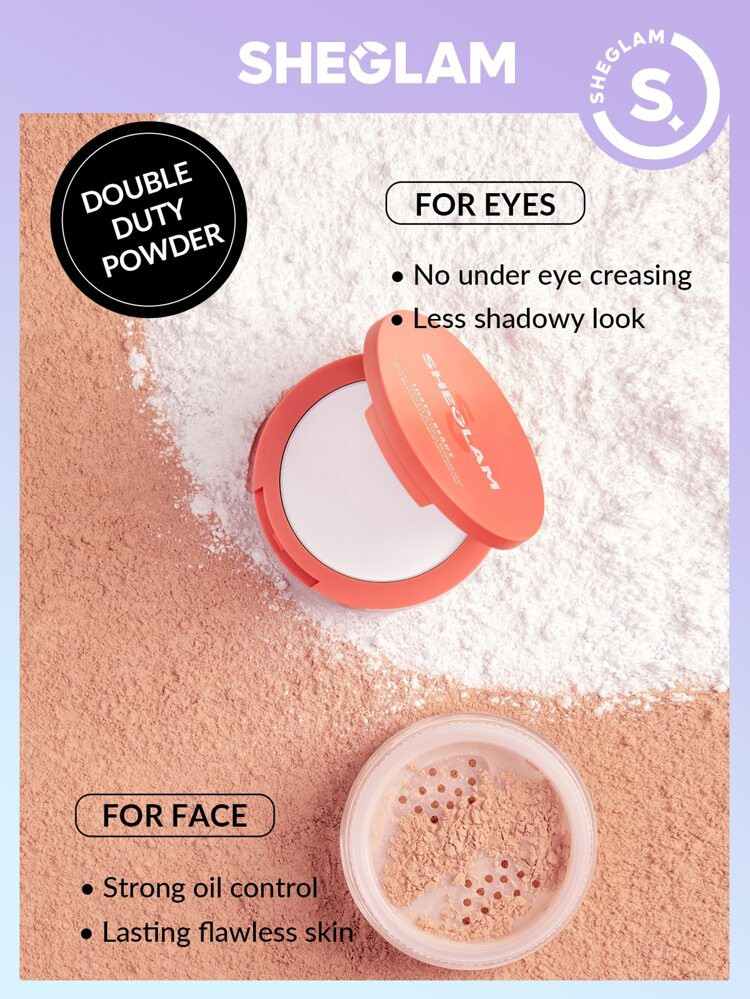 SHEGLAM Insta-Ready Face & Under Eye Setting Powder Duo-BISQUE | SHEIN