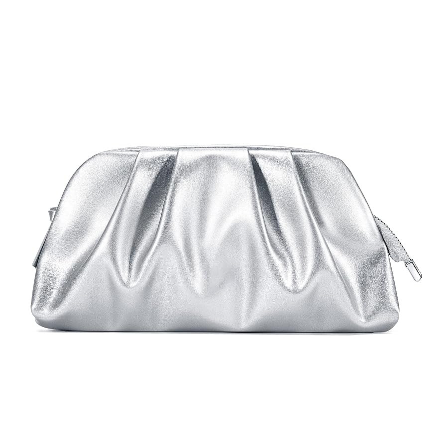 SWEETV Dressy Vegan Leather Clutch Purse for Women Formal, Soft Pleated PU Evening Clutch for Wed... | Amazon (US)