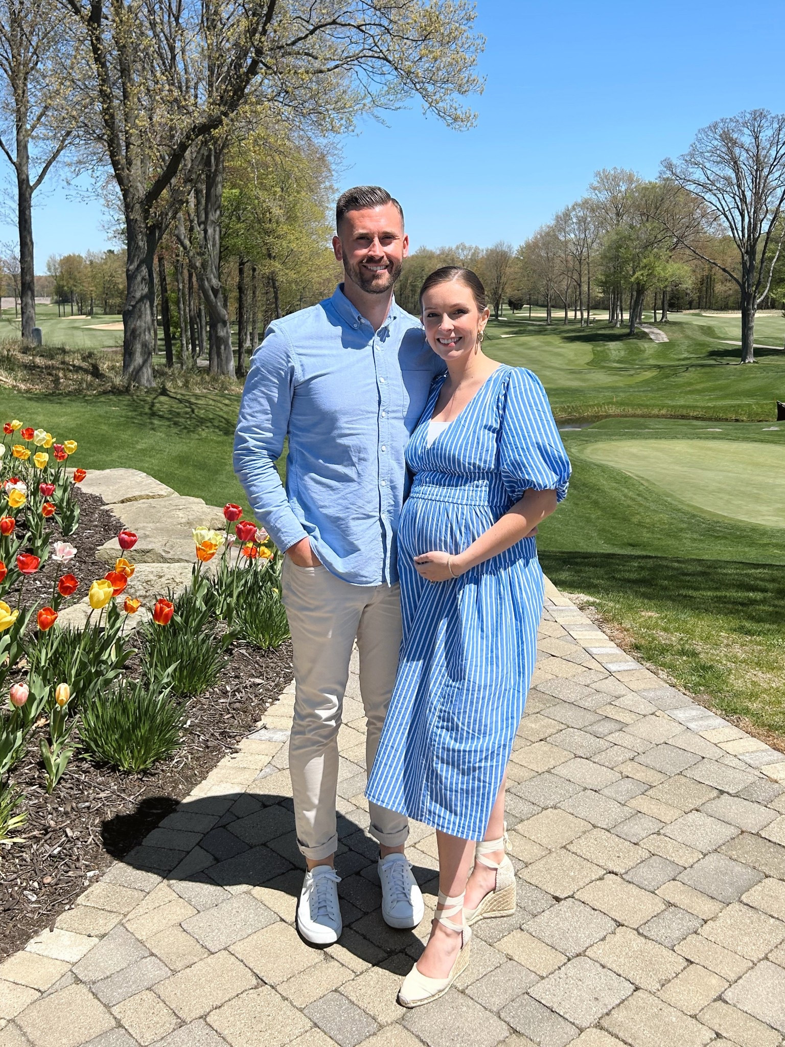 A little brunch action in another non-maternity dress that works for maternity! Will forever love a stripe and espadrille wedge. 

#LTKBump #LTKShoeCrush #LTKSummerEdit