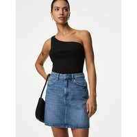 M&S Collection Women's Denim Mini Skirt - 16 - Light Indigo, Light Indigo,Medium Indigo | Marks & Spencer (UK)