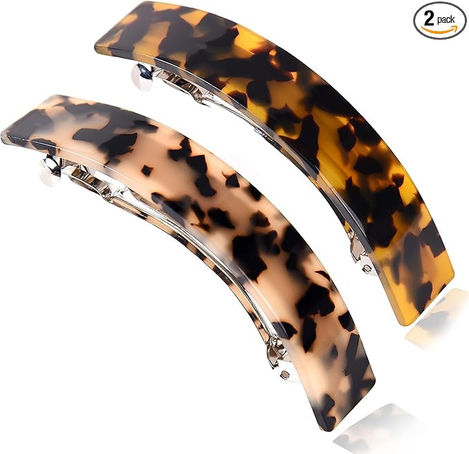 FSMILING Barrette Hair Clips Barrettes for Hair Tortoiseshell Hair Clip for Women Large Barrette ... | Amazon (UK)