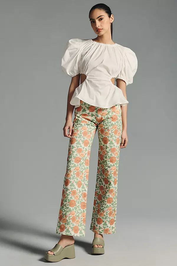 Rolla's Rambling Floral Heidi Pants By Rolla's in White Size M | Anthropologie (US)