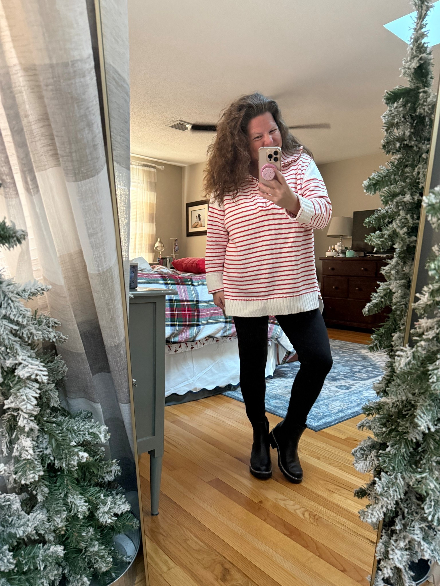 When it’s single digits outside you get dressed, step outside, then turn around and come back in and put jams on. At least I attempted. #redandpink #tuckernucking 

#LTKOver40 #LTKootd #LTKMidsize