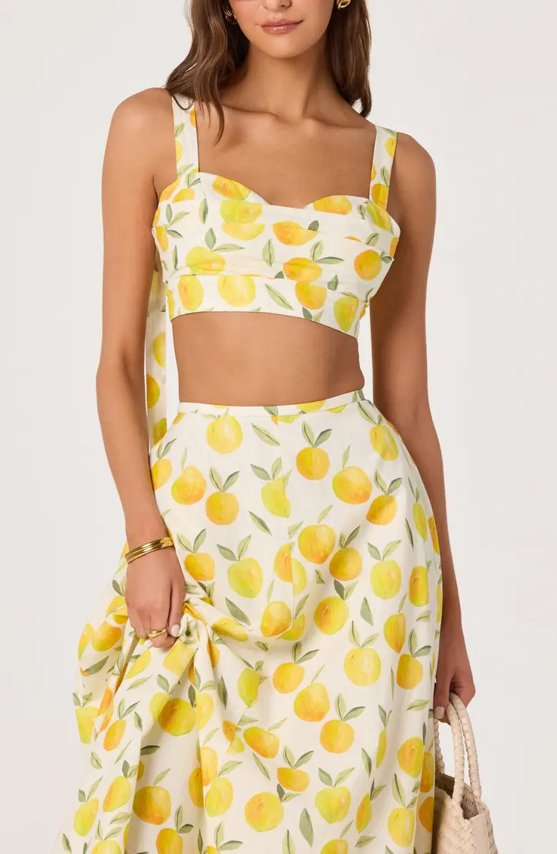 ASTR the Label Myria Lemon Print Crop Top | Nordstrom | Nordstrom