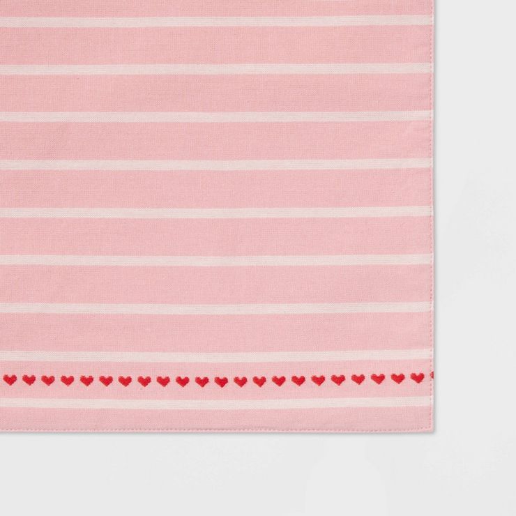 72" x 14" Cotton Dobby Stripe Table Runner Pink - Threshold™ | Target