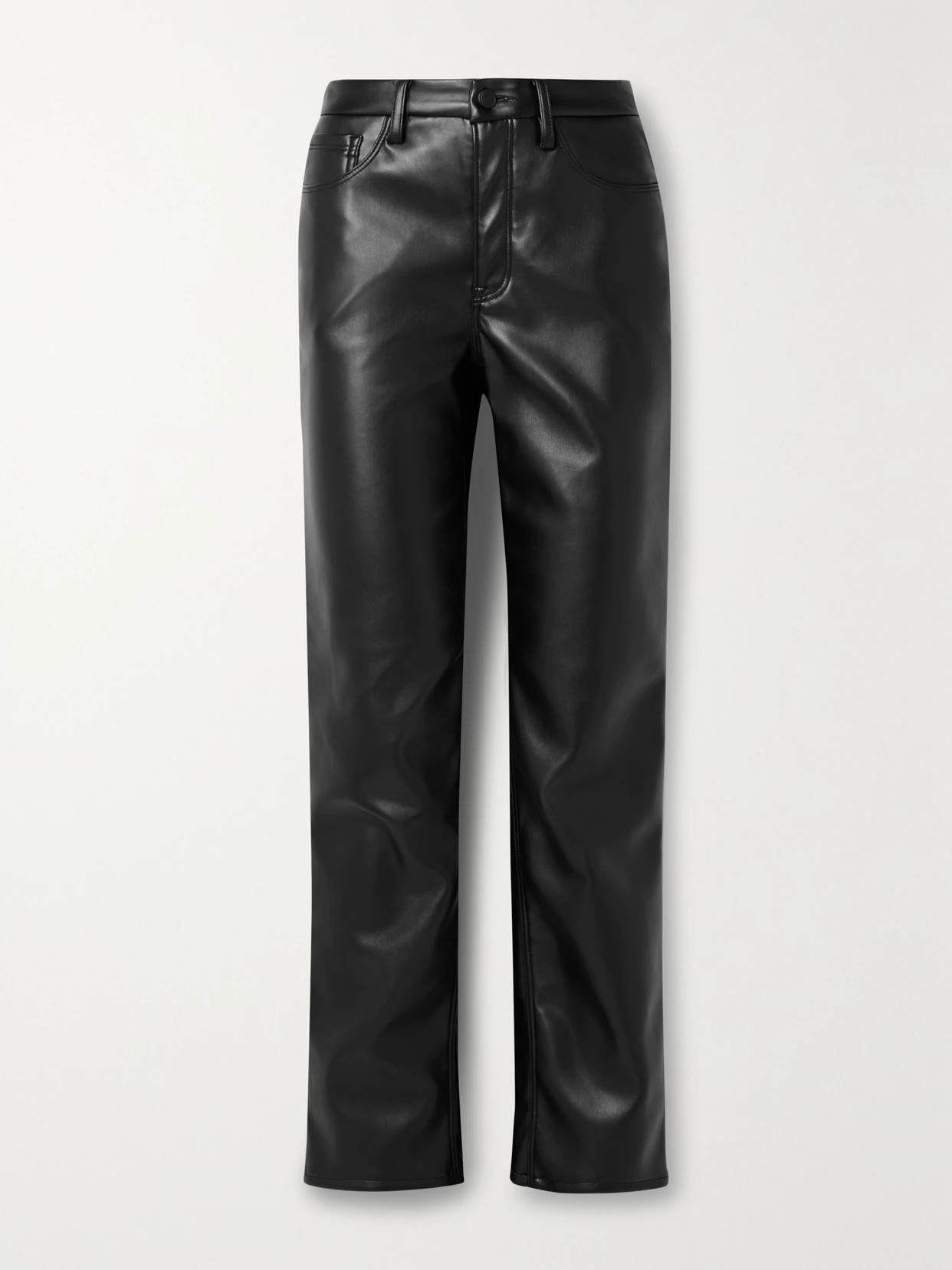GOOD AMERICAN - Good Icon Faux Stretch-leather Straight-leg Pants - Black | NET-A-PORTER (US)