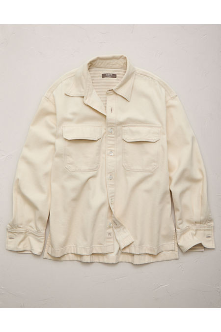 AE77 Denim Shacket NULL Natural L | American Eagle Outfitters (US & CA)
