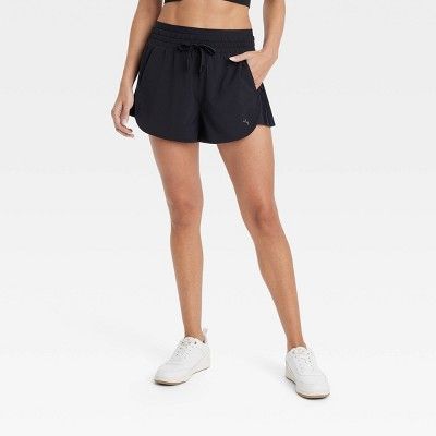 Women's High-Rise Pleated Side Shorts 2.5" - JoyLab™ Black S | Target