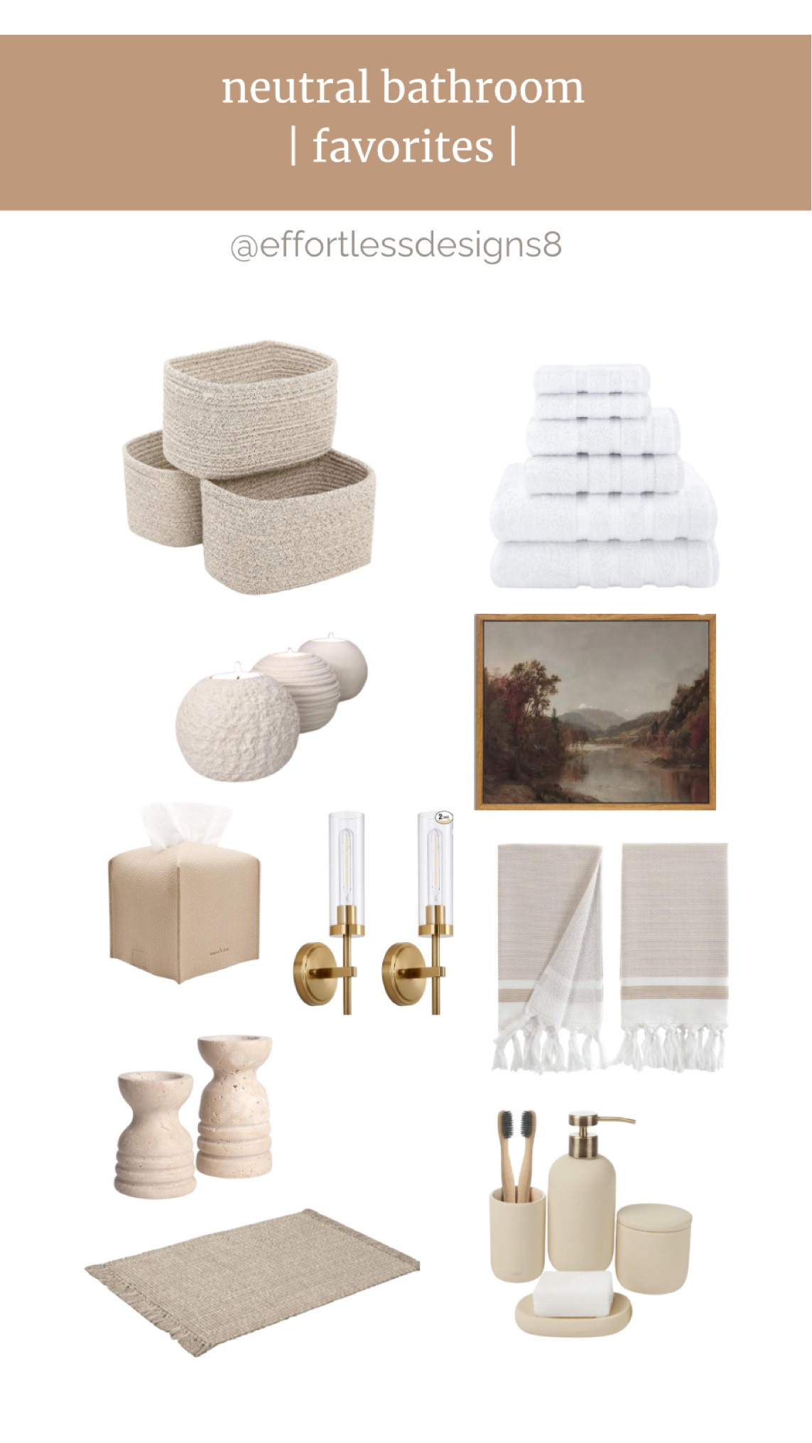 Refresh your bathroom with these neutral, cozy accessories. From plush towels to vintage artwork to wall sconces, everything you need to give your bathroom a modern refresh.

#bathroomfinds #homedecor #homefinds #interiors

#LTKHome